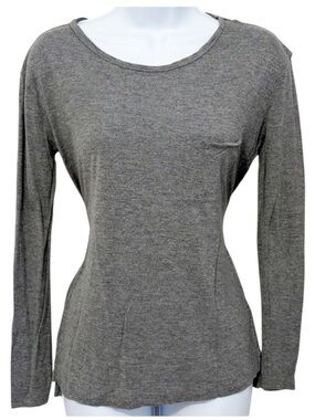 MADEWELL Gray Long Sleeve Tee XS 100% Viscose Soft Stretch Pocket Basic